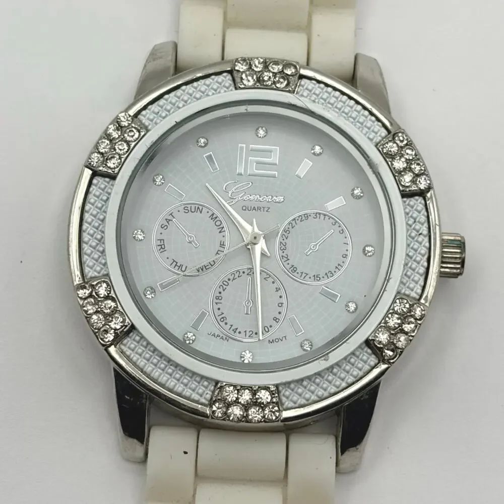 Silver & White Geneva Men’s Watch